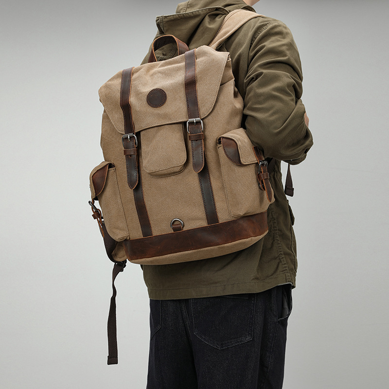 Canvas Backpack Casual - Retro erkek Açık Bisiklet Kanvas Çanta