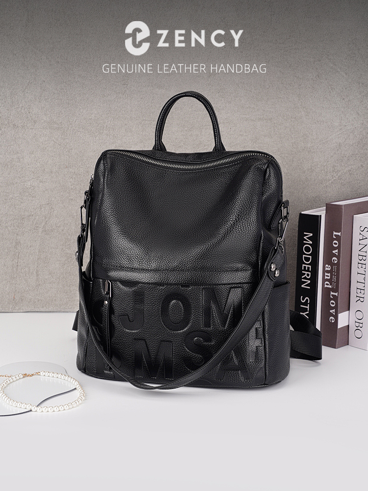 Fashion Backpack Women - Zency Premium Hakiki Deri Çok Cepli