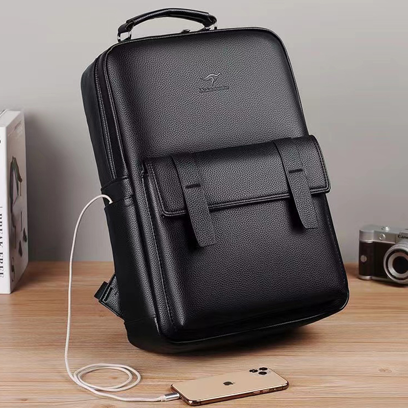 Laptop Backpack 15.6 - USB arayüzlü erkek lüks deri sırt