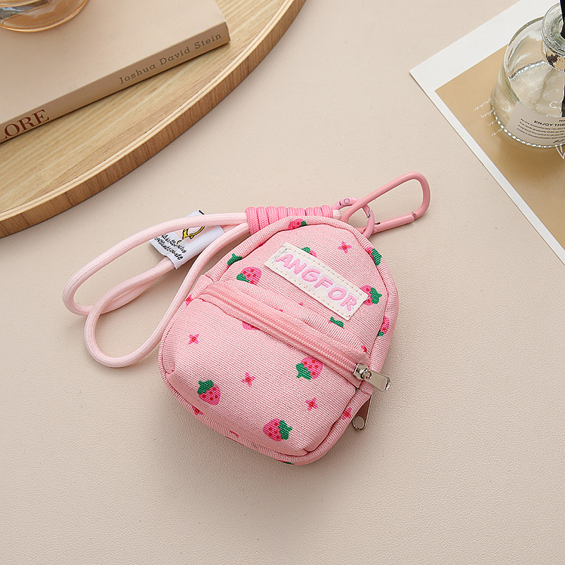 Pembe Çilek Baskılı Mini bozuk - Mini Backpack Purse incelemesi ve fiyatı