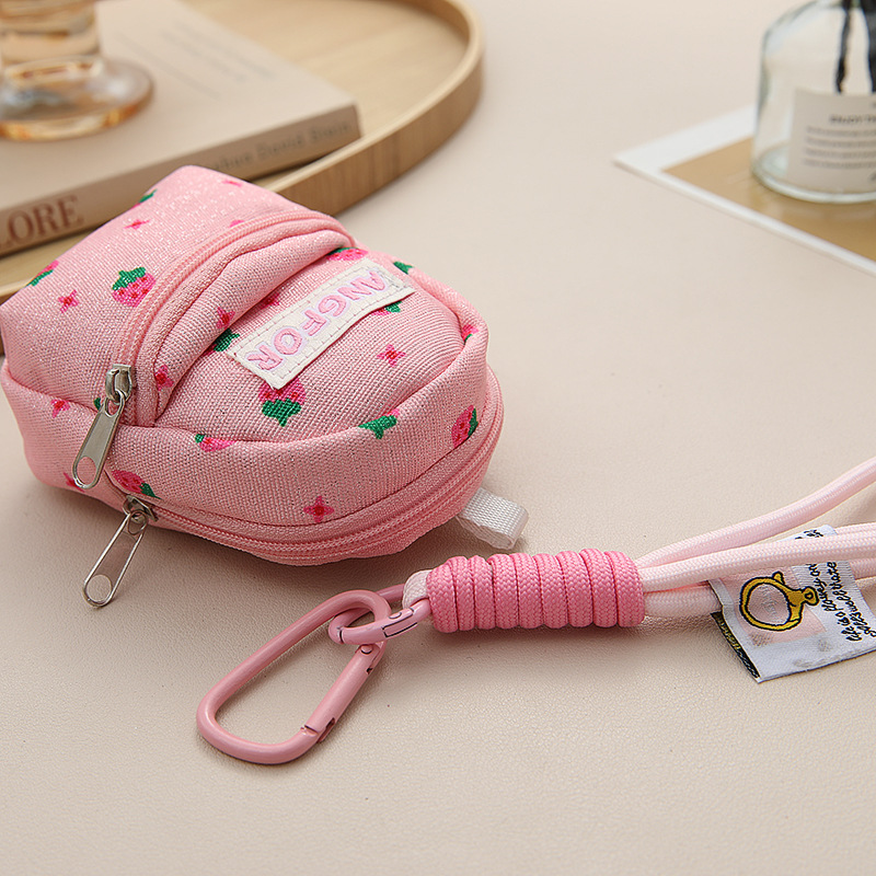 Pembe Çilek Baskılı Mini bozuk - Mini Backpack Purse incelemesi ve fiyatı