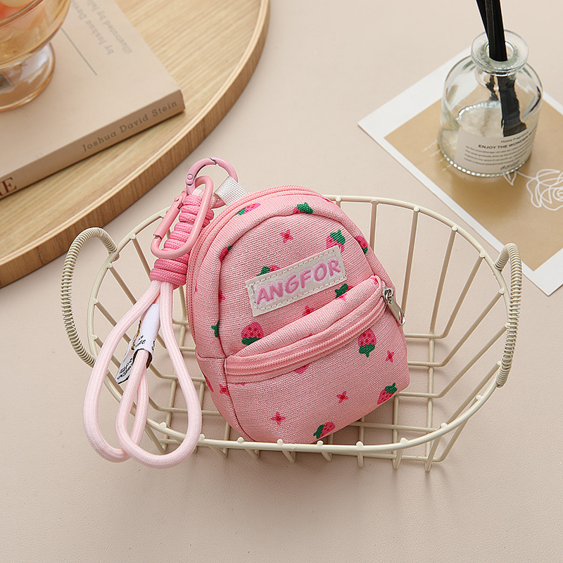 Pembe Çilek Baskılı Mini bozuk - Mini Backpack Purse incelemesi ve fiyatı
